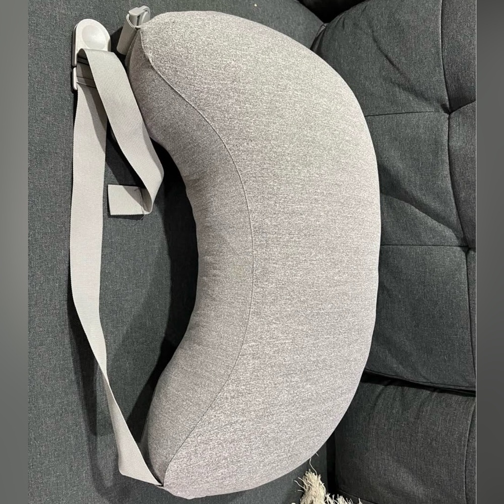 Gray Nursing Pillow with Strap